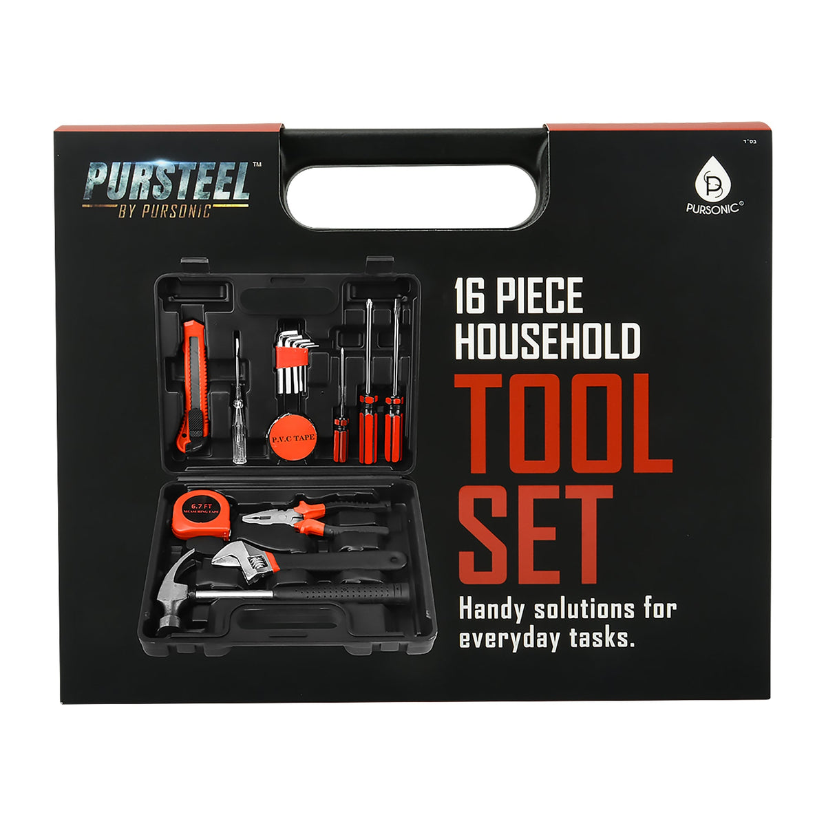 16-Piece Household Tool Kit for Everyday Repairs, alternate view