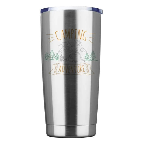 Camping Adventure 20oz Insulated Stainless Steel Tumbler in Silver