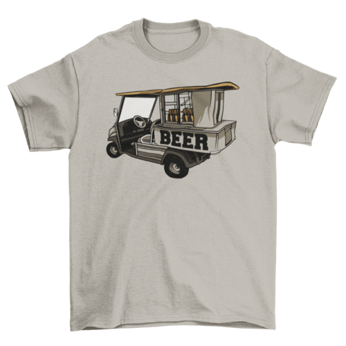 Golf Cart Beer T-Shirt in Sand