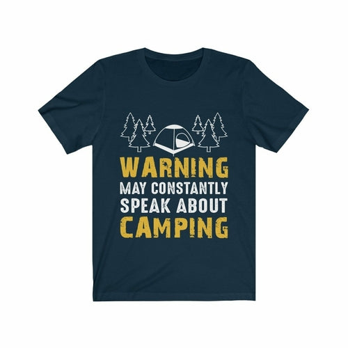Warning: May Constantly Speak About Camping T-Shirt in Navy