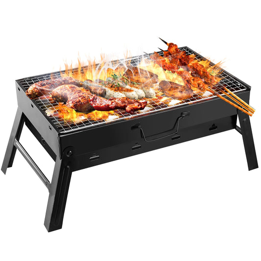 Foldable portable charcoal BBQ grill smoker — unique outdoor gift for dad