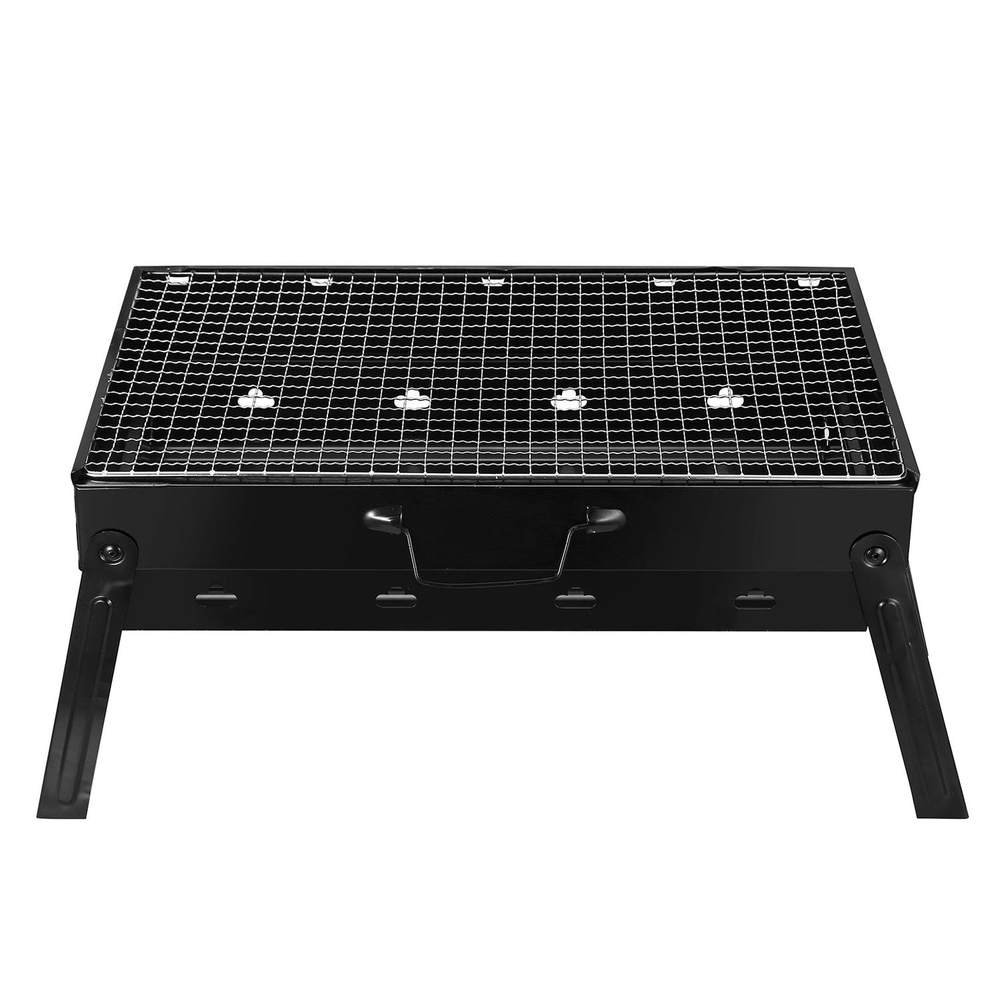 Foldable portable charcoal BBQ grill smoker Black— unique outdoor gift for dad