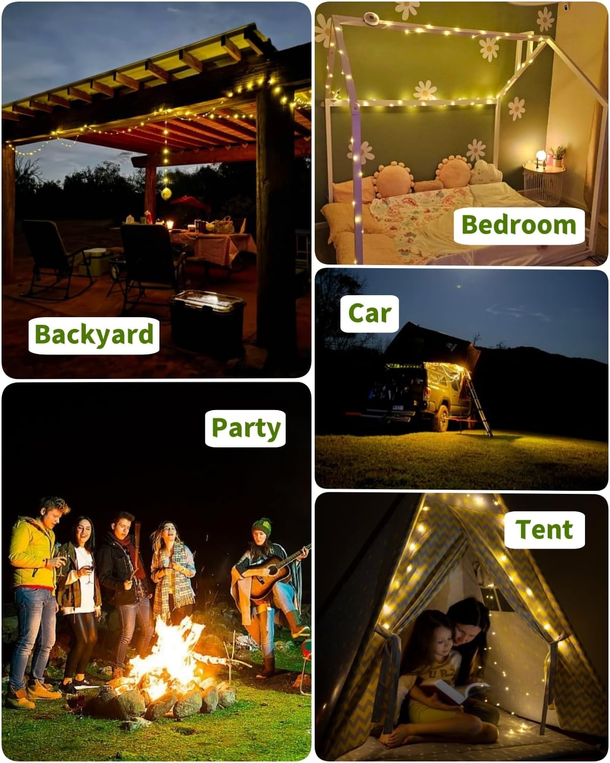 4-in-1 Solar Camping String Lights and Lantern with Remote, alternate view