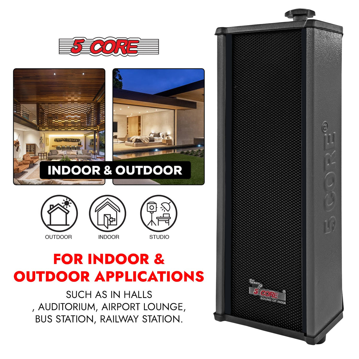 5 Core wall speaker for indoor and outdoor use