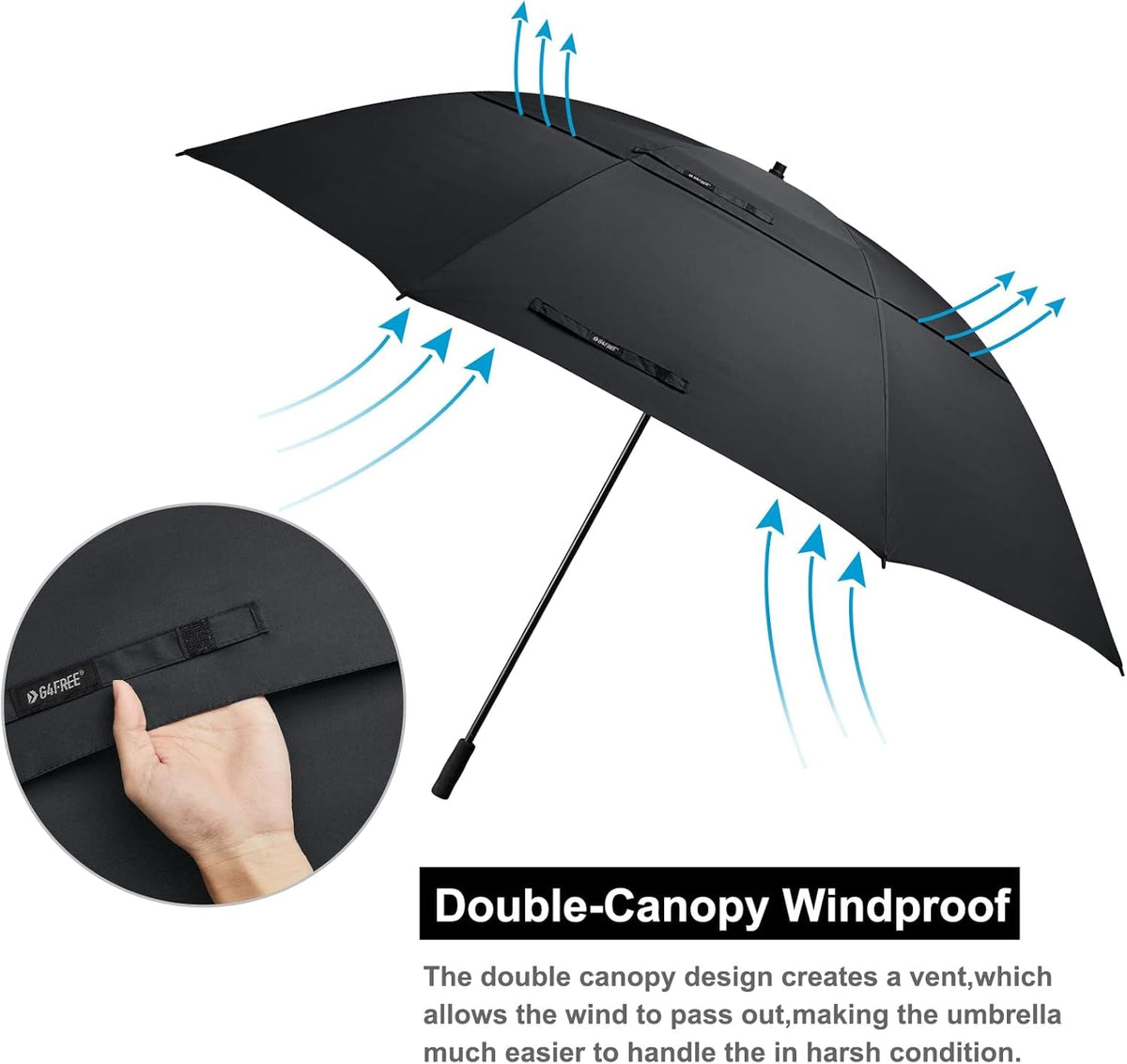 80-Inch Extra Large Windproof Golf Umbrella, alternate view