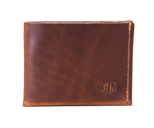 Men's brown leather wallet-gift for dad