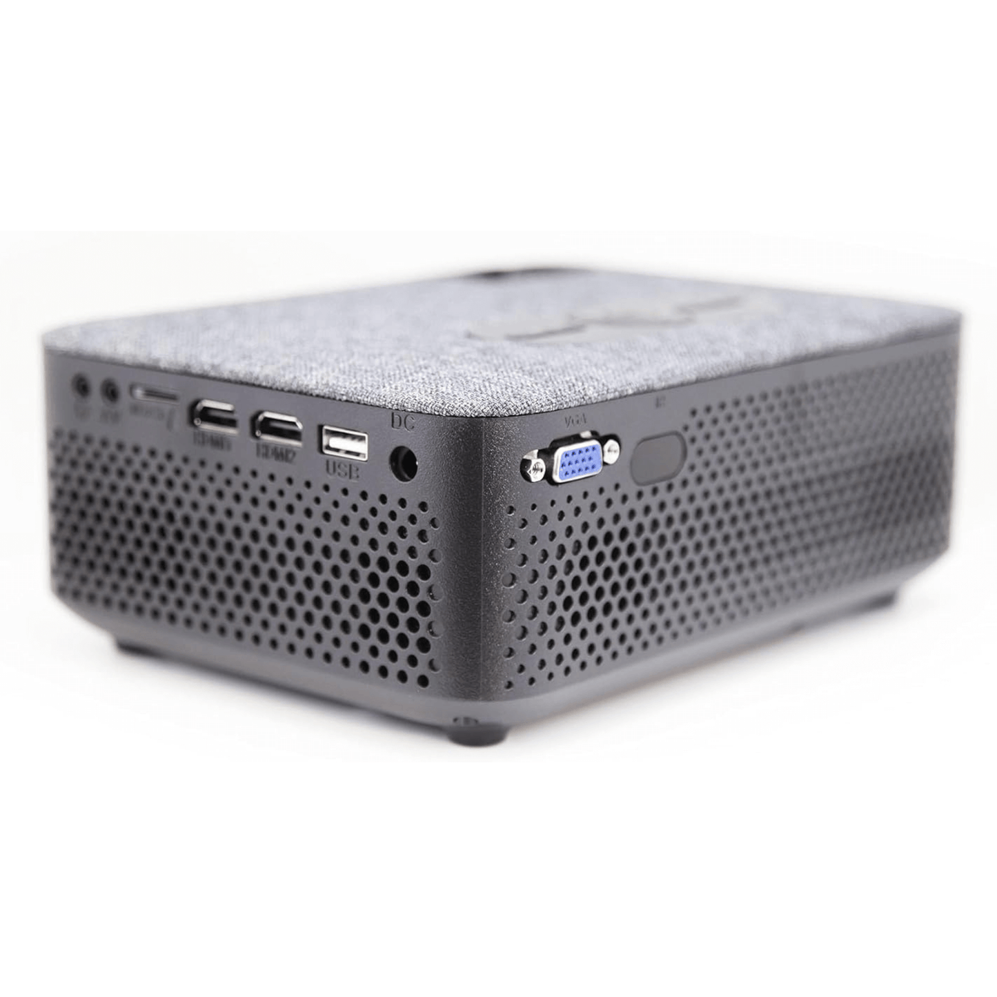 Black electronic device with ports on a white background tech gift for dad who loves movies