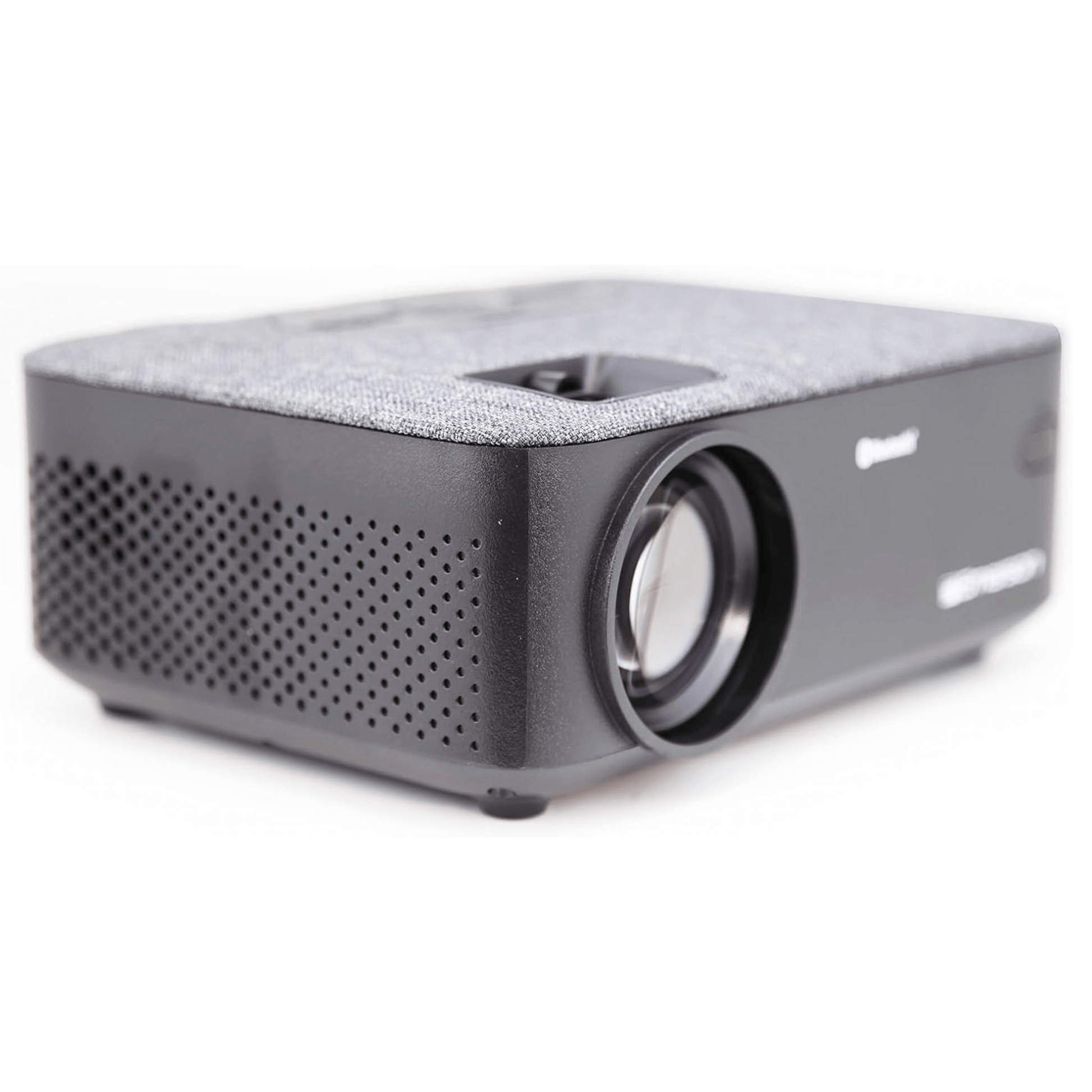 Gray projector on a white background tech gift for dad who loves movies