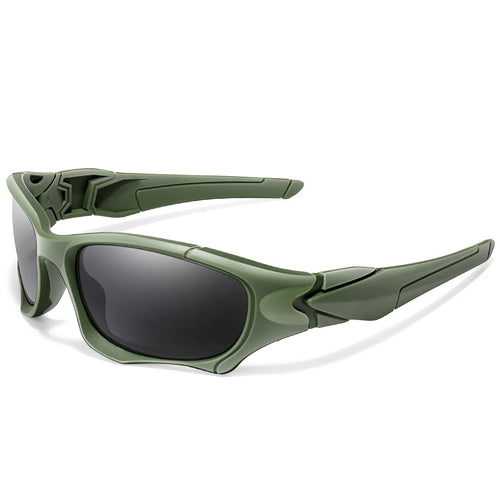 Polarized fishing sunglasses in olive green frame with dark grey lenses