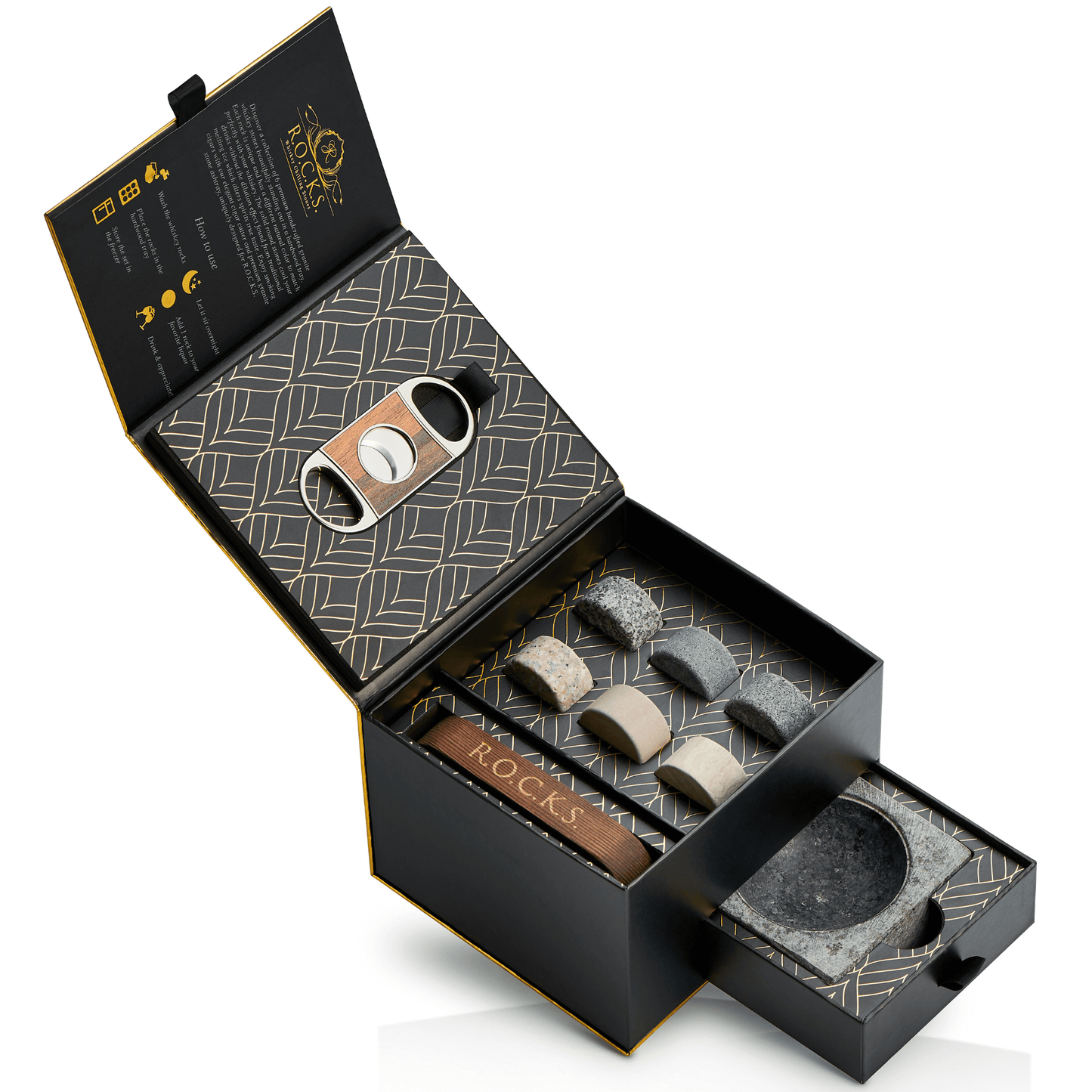Cigar aficionado gentleman's gift set — luxury cigar and whiskey gift for dad