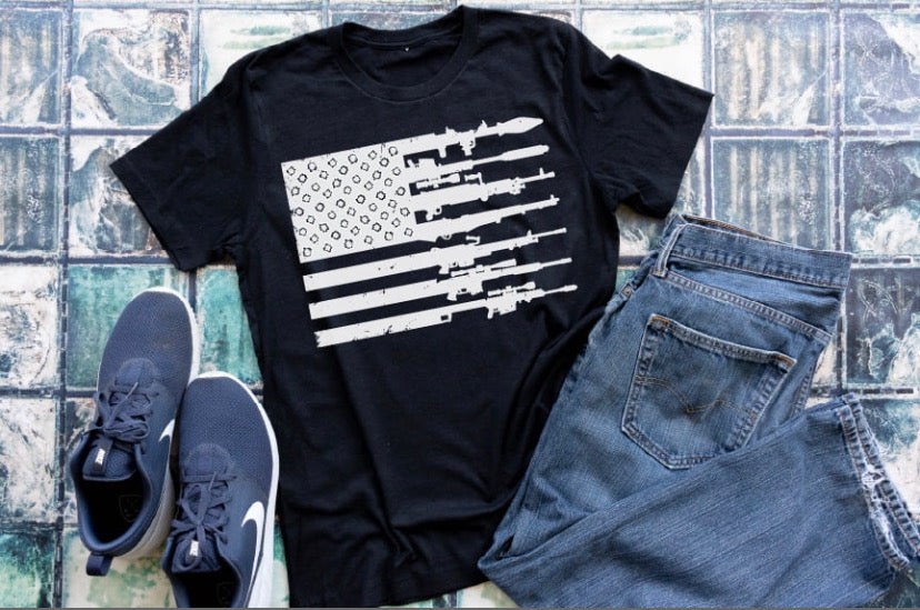 American Flag T-Shirt, Heavy Cotton Unisex