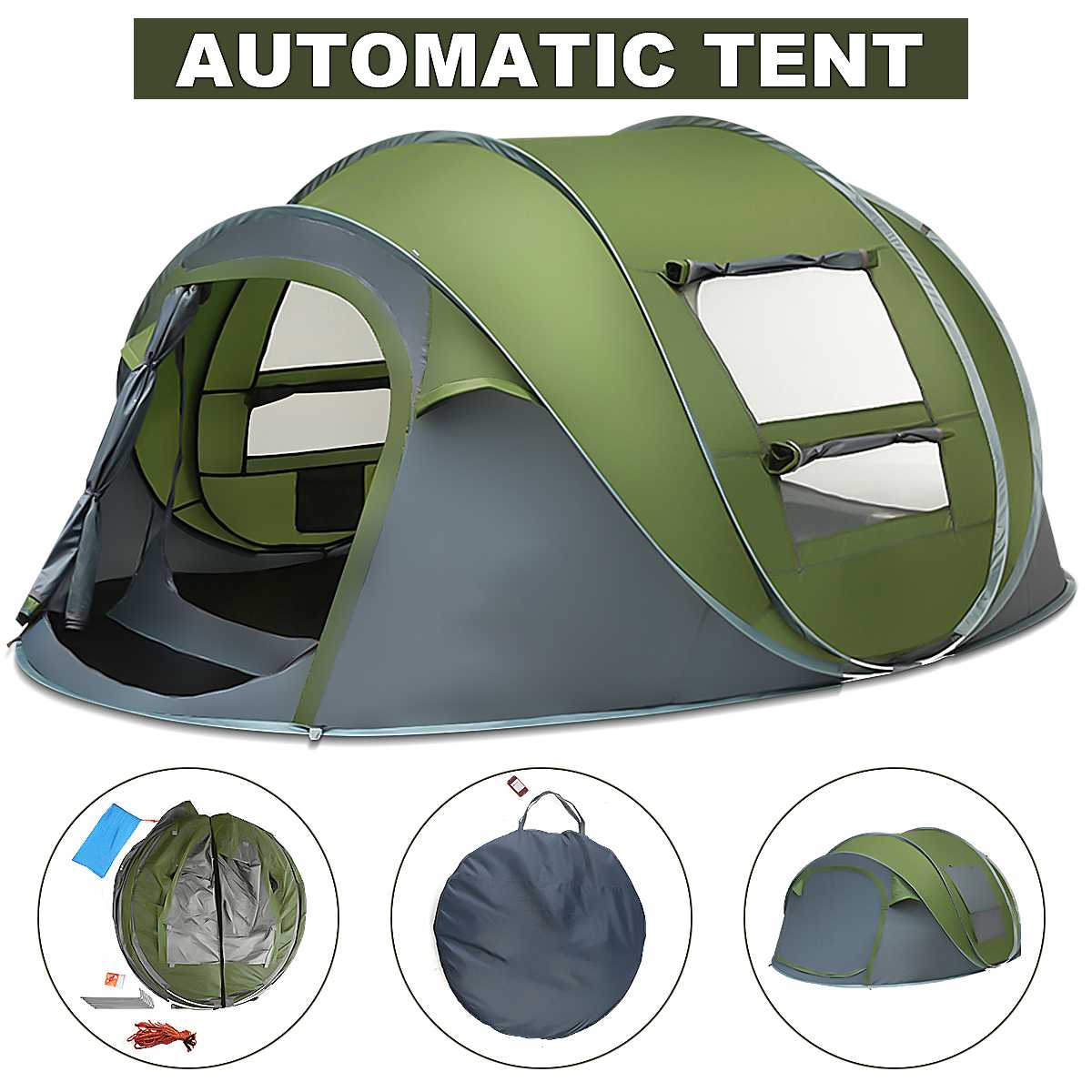 Automatic Pop-Up Camping Tent for 4 to 5 People