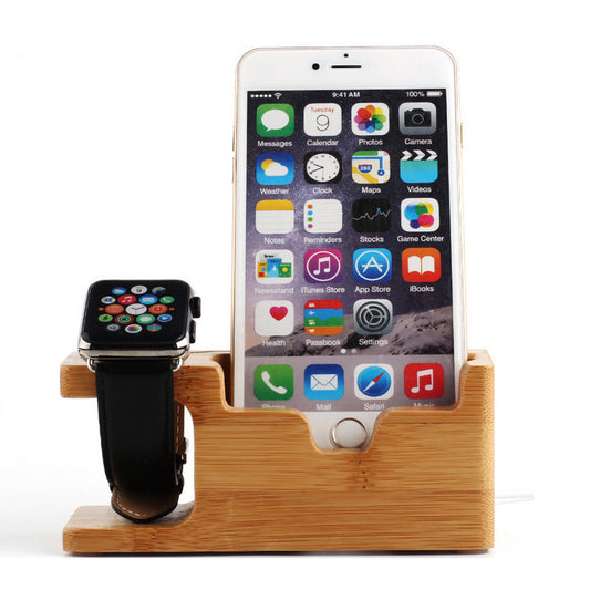 Bamboo Charging Station for iPhone and Apple Watch, 3 USB Ports