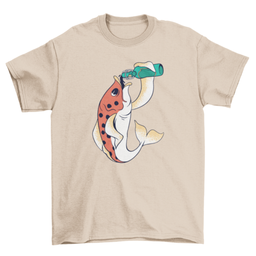 Beer Fish T-Shirt in Natural