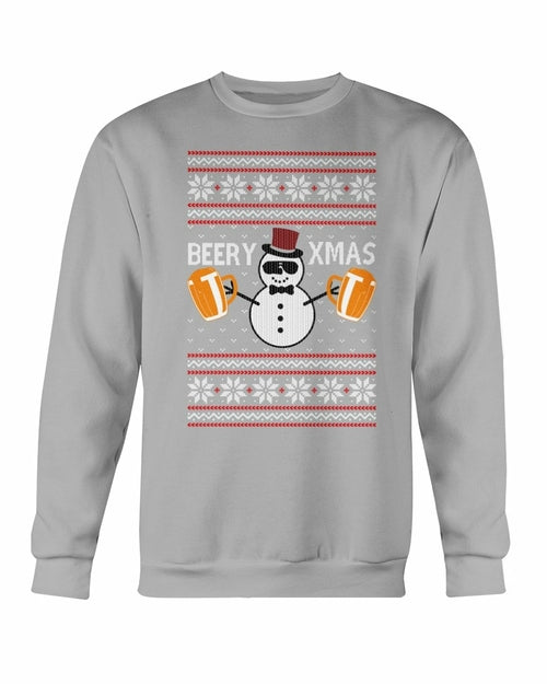 Beer for Christmas Crewneck Sweatshirt in Sports Grey