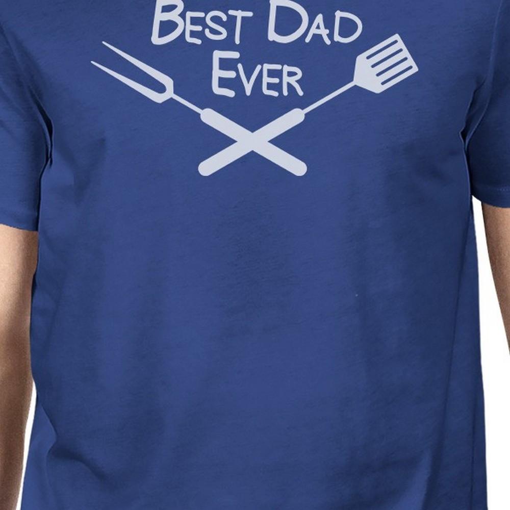 Best BBQ Dad Men's Blue Graphic Tee, alternate view