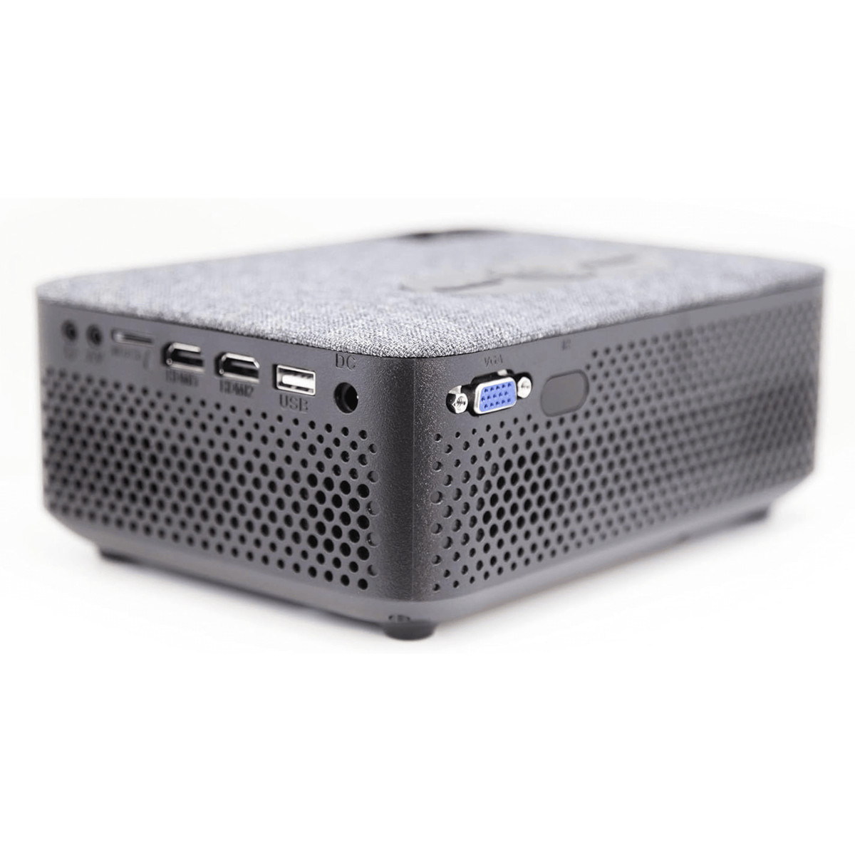 Black electronic device with ports on a white background tech gift for dad who loves movies