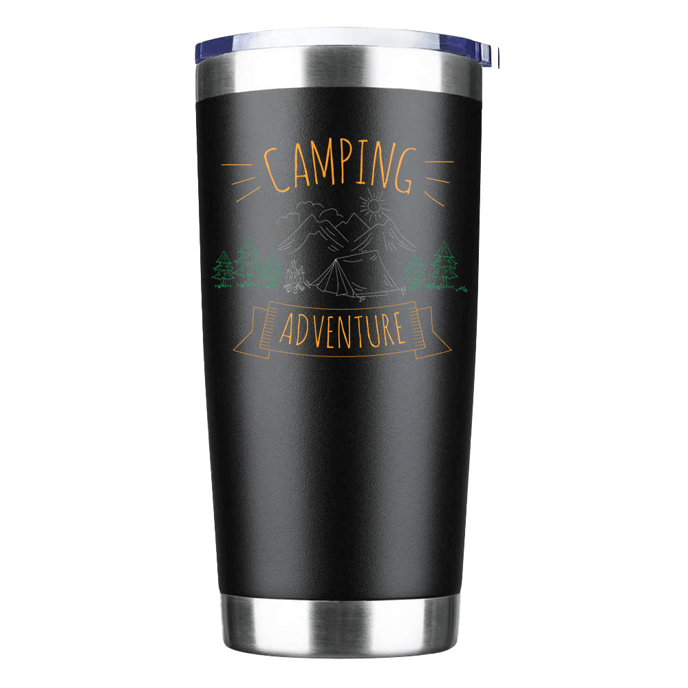 Camping Adventure 20oz Insulated Stainless Steel Tumbler in Black