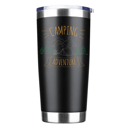 Camping Adventure 20oz Insulated Stainless Steel Tumbler in Black