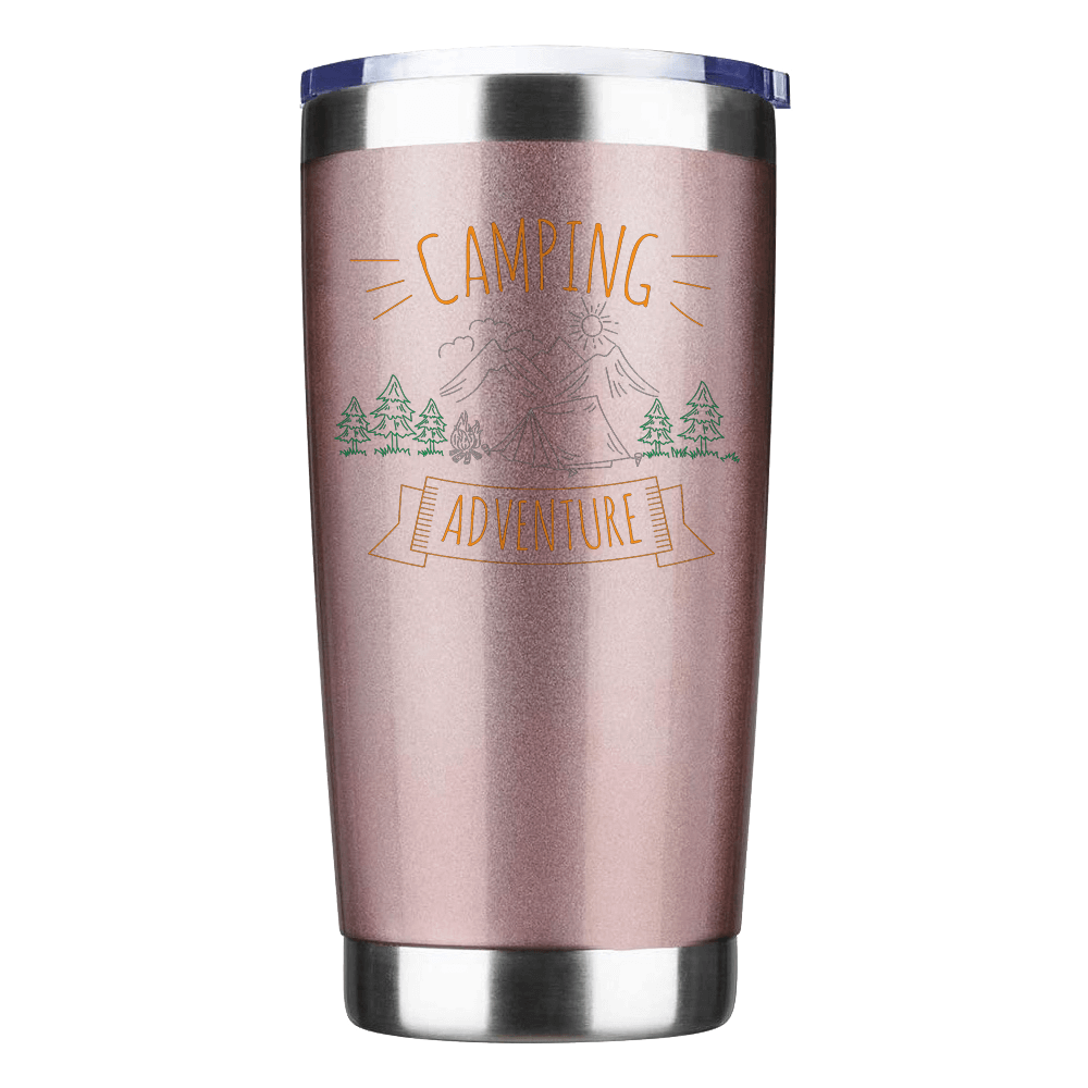 Camping Adventure 20oz Insulated Stainless Steel Tumbler in Rose Gold