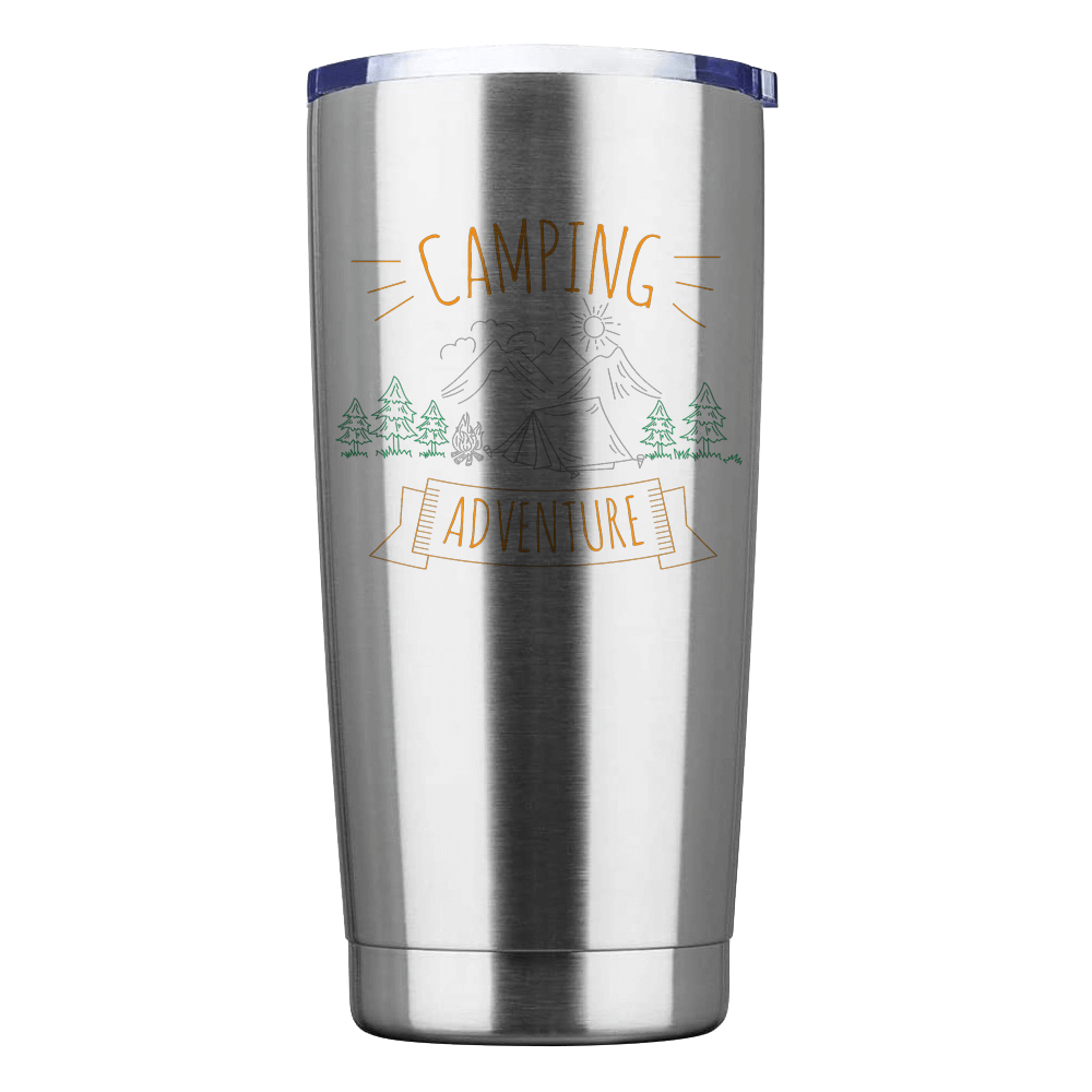 Camping Adventure 20oz Insulated Stainless Steel Tumbler in Silver