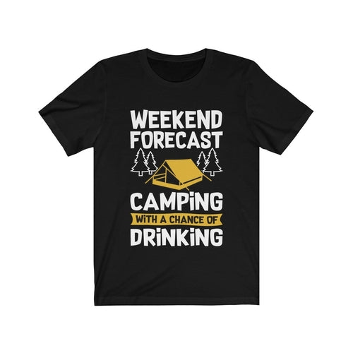 Camping with a Chance of Drinking T-Shirt in Black
