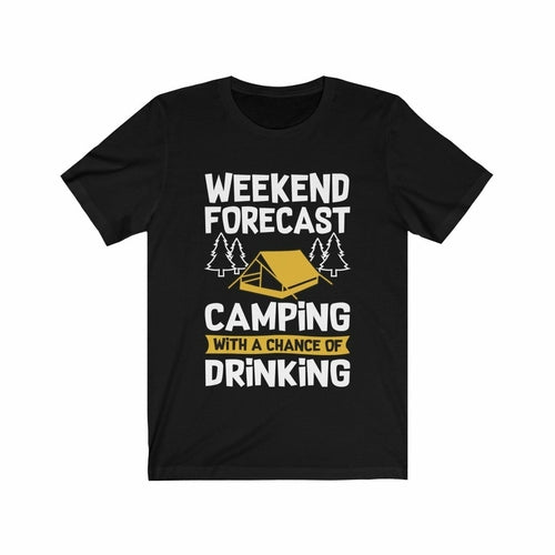 Camping with a Chance of Drinking T-Shirt in Black
