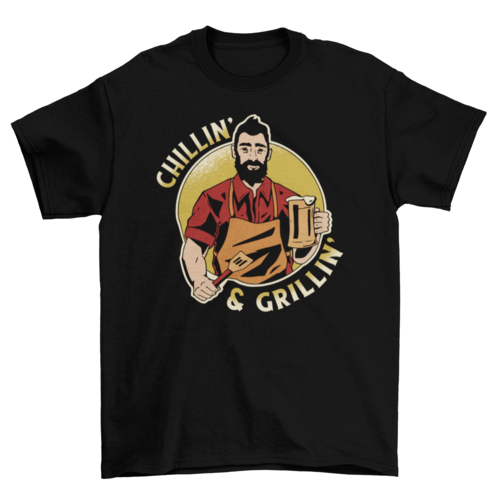 Chillin' & Grillin' T-Shirt in Black