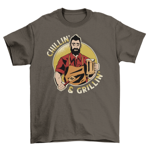 Chillin' & Grillin' T-Shirt in Dark Chocolate