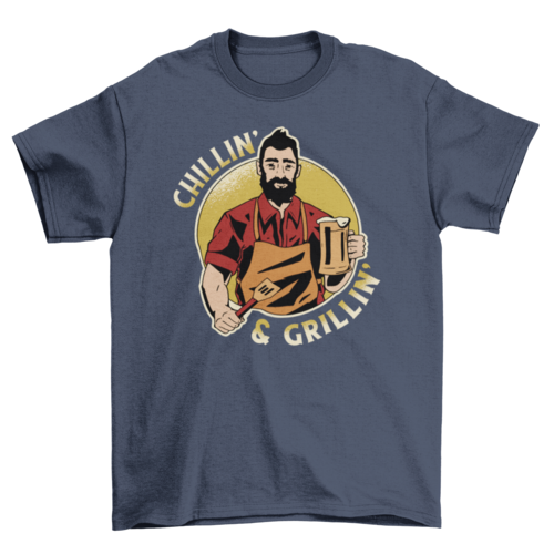 Chillin' & Grillin' T-Shirt in Navy