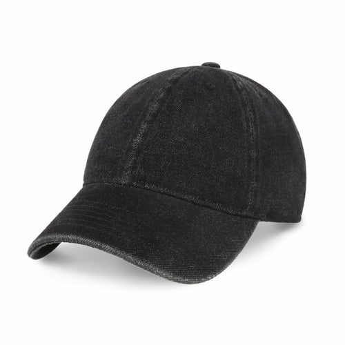 Classic Adjustable Cotton Dad Hat Baseball Cap in Black Denim