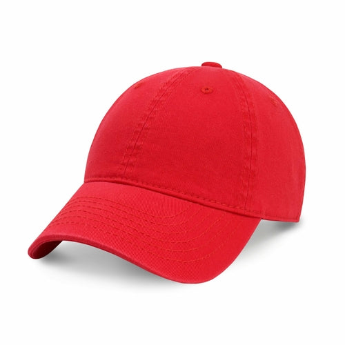 Classic Adjustable Cotton Dad Hat Baseball Cap in Red