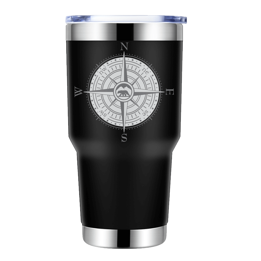 Compass Camping 30oz Insulated Stainless Steel Tumbler in Black