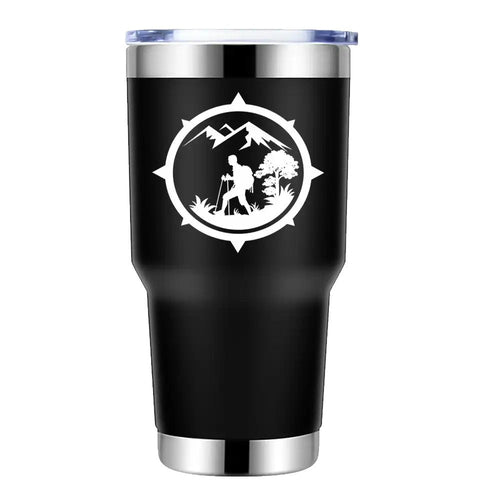Compass Camping 30oz Insulated Stainless Steel Tumbler in Black