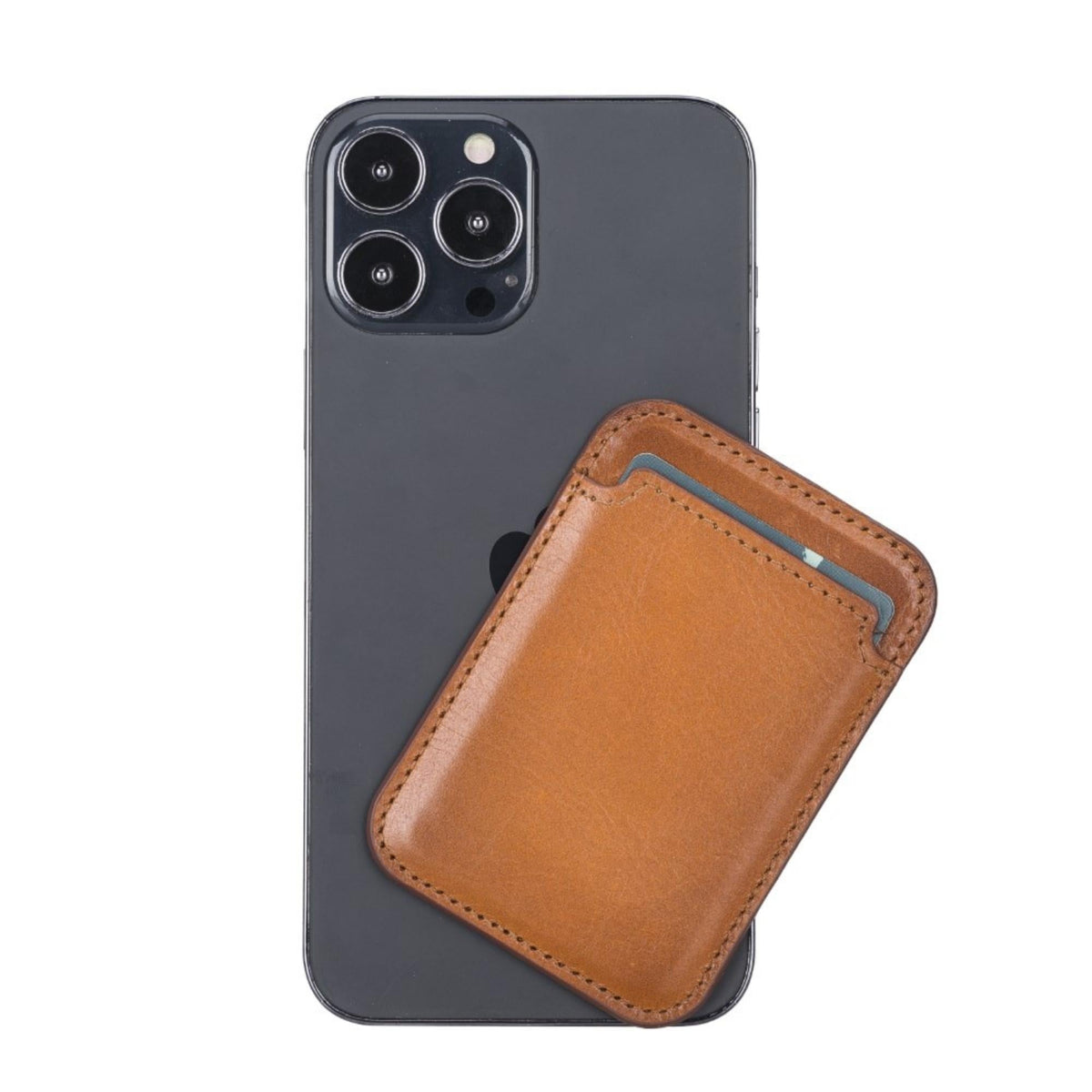 Cortland Full-Grain Leather Card Holder Wallet with Magnet, alternate view