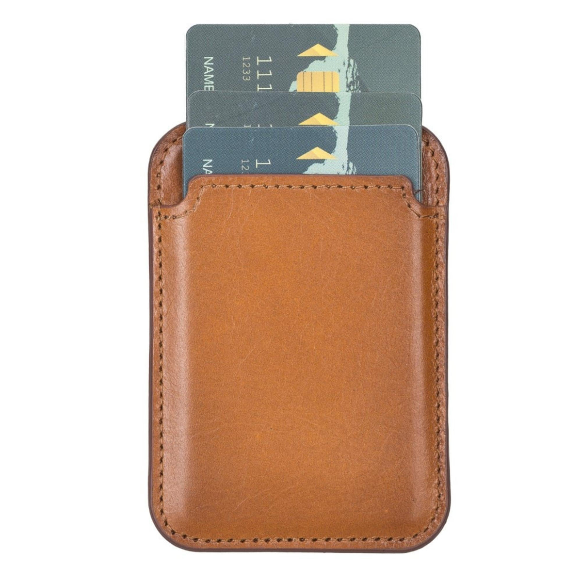 Cortland Full-Grain Leather Card Holder Wallet with Magnet, alternate view
