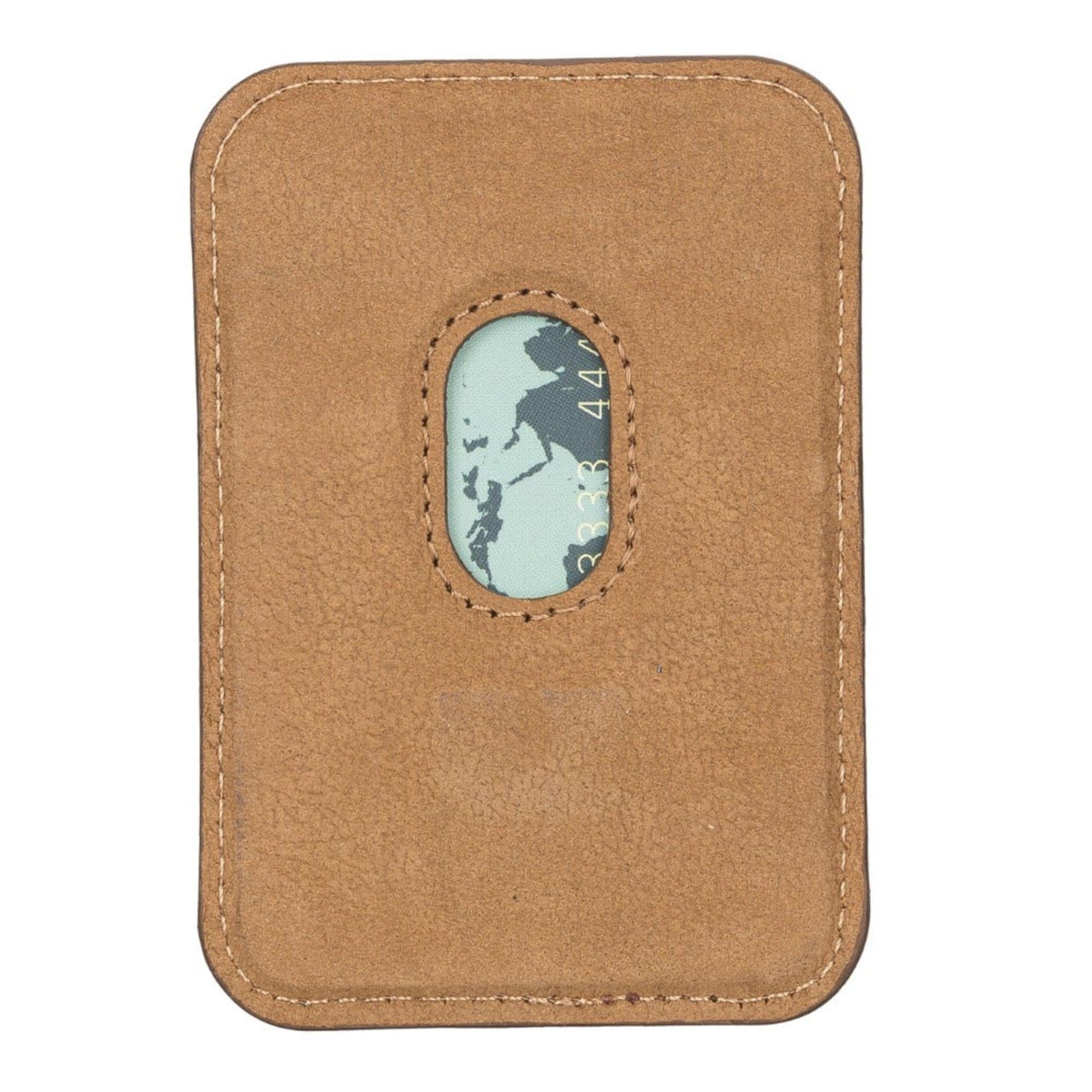 Cortland Full-Grain Leather Card Holder Wallet with Magnet in Antic Tan