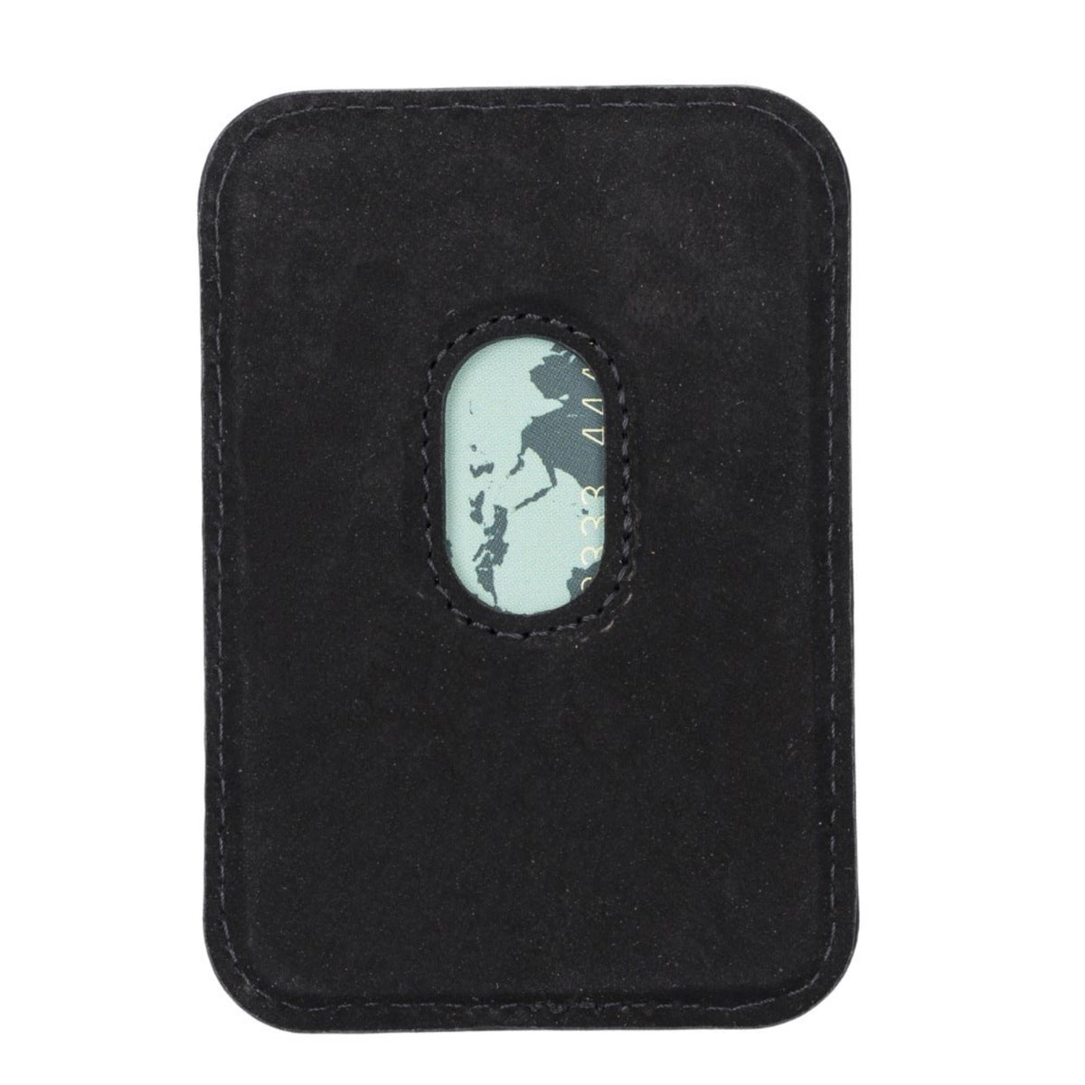 Cortland Full-Grain Leather Card Holder Wallet with Magnet in Black