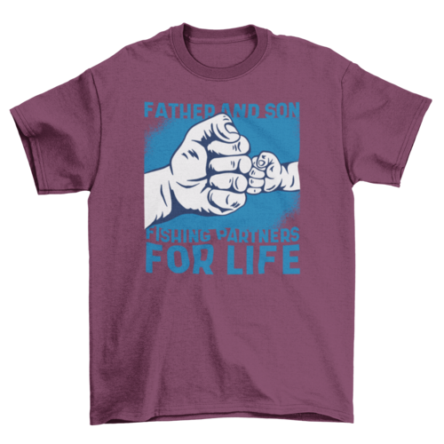 Fishing Partners for Life T-Shirt in Maroon