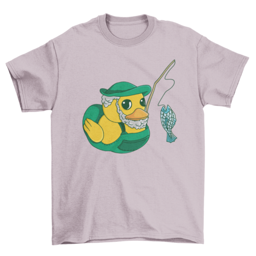 Fishing Rubber Duck T-Shirt in Light Pink