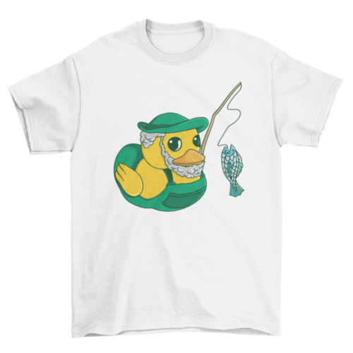Fishing Rubber Duck T-Shirt in White