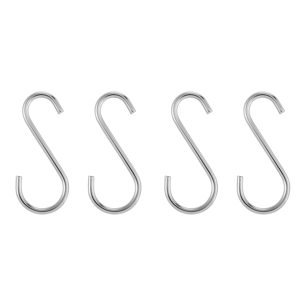 Four metal S-shaped hooks on a white background Empava outdoor wood-fired pizza oven — unique BBQ and cooking gift for dad