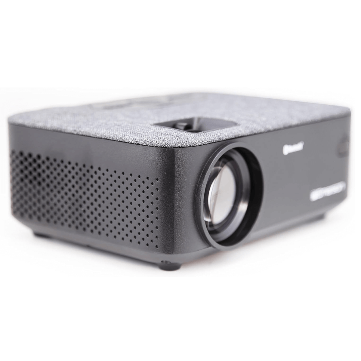 Gray projector on a white background tech gift for dad who loves movies