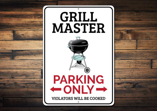 Grill Master Parking Sign, Metal Patio Decor