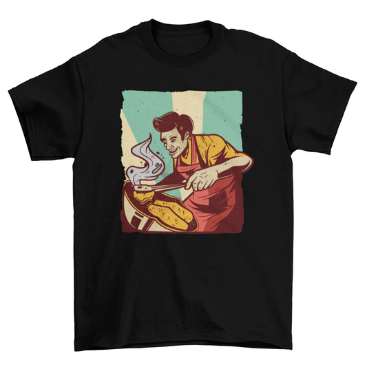 Happy Dad Retro BBQ T-Shirt