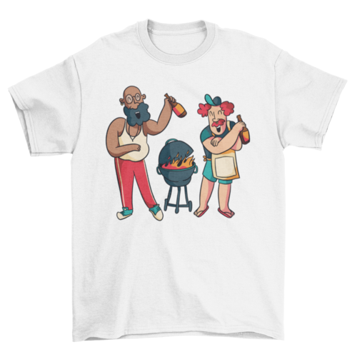 Happy Guys Grilling T-Shirt in White