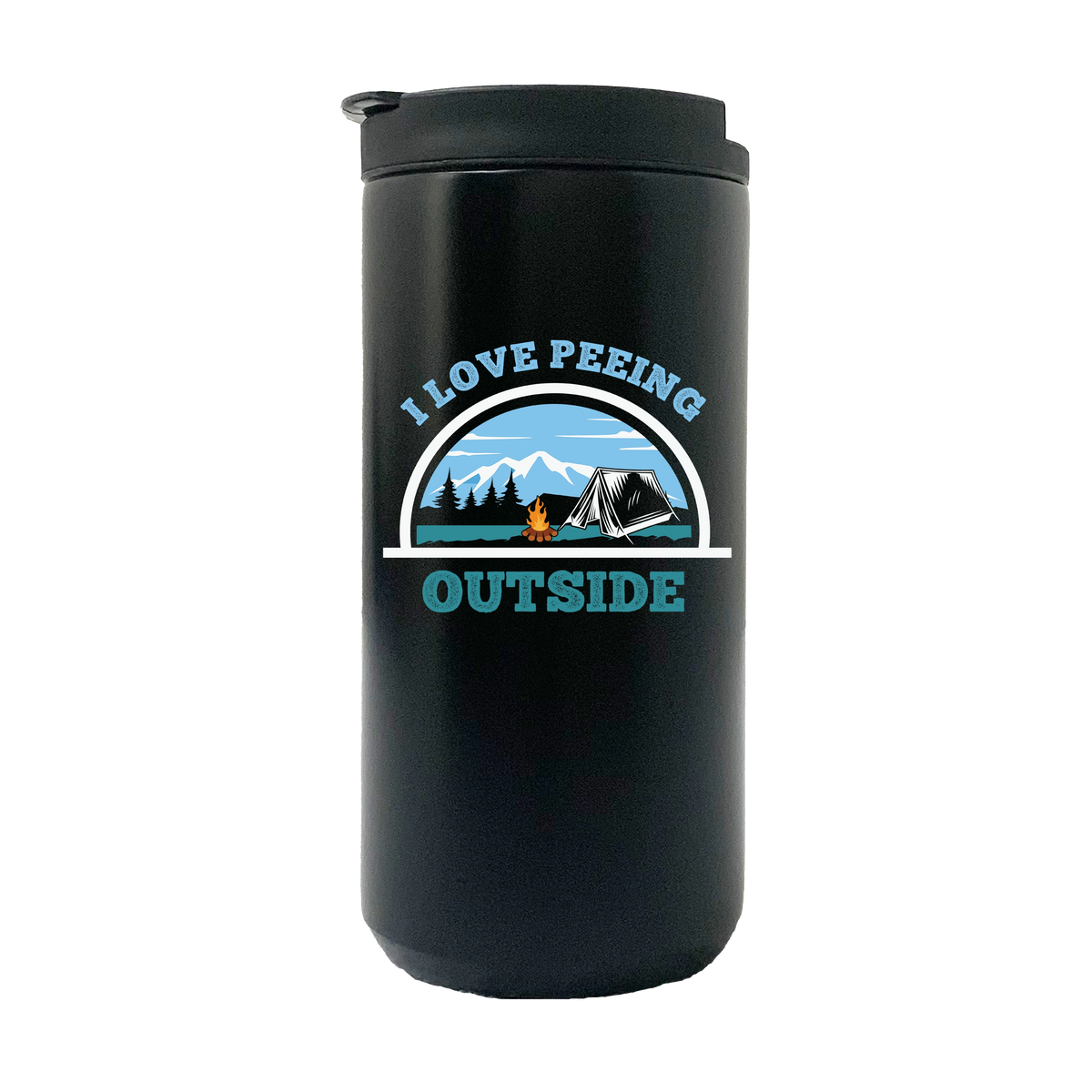 I Love Peeing Outside 14oz Insulated Camping Tumbler in Black