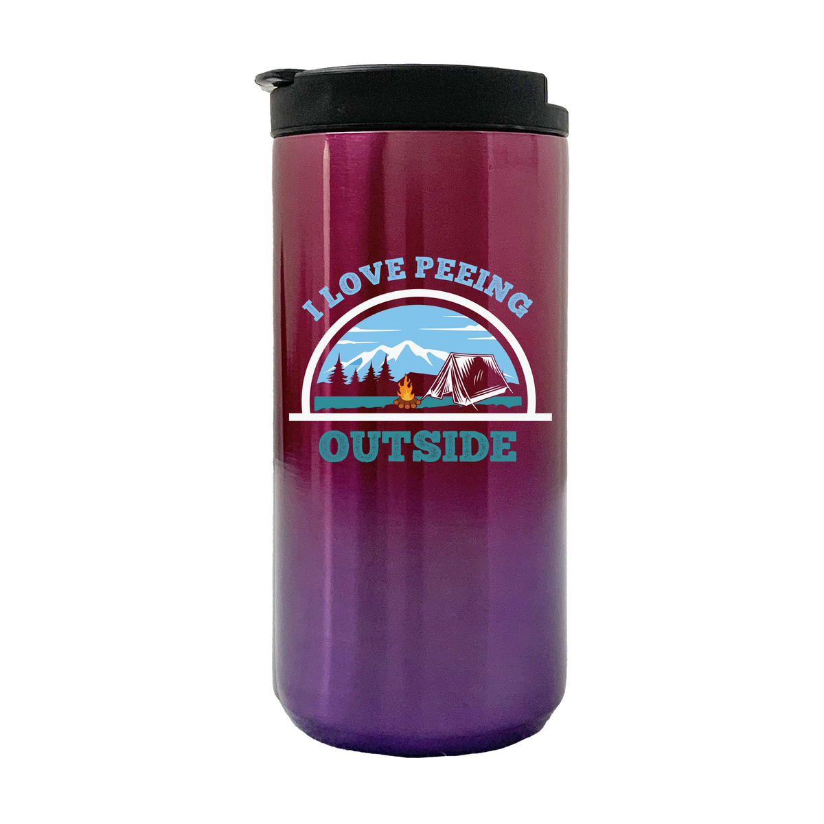 I Love Peeing Outside 14oz Insulated Camping Tumbler in Purple