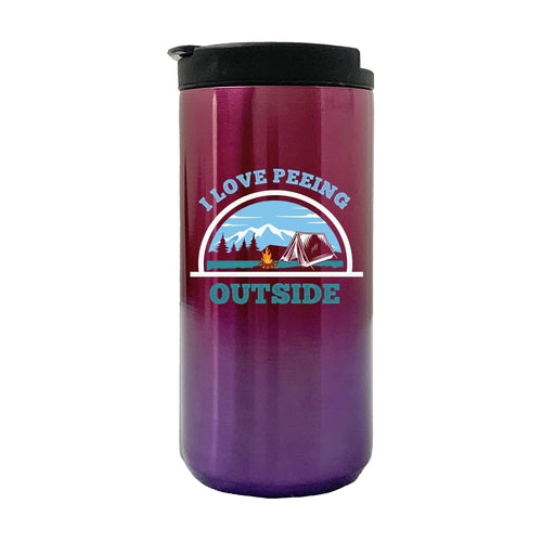 I Love Peeing Outside 14oz Insulated Camping Tumbler in Purple