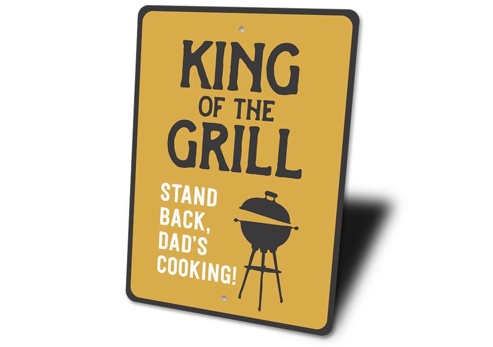 King of the Grill Metal Sign, Patio Wall Decor, alternate view